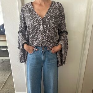 Free People Extra Flowy Flower Top